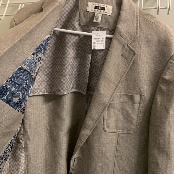 Men's Joseph Abboud Linen Cotton herringbone Blazer. Size L. New with tags. - Picture 10 of 10